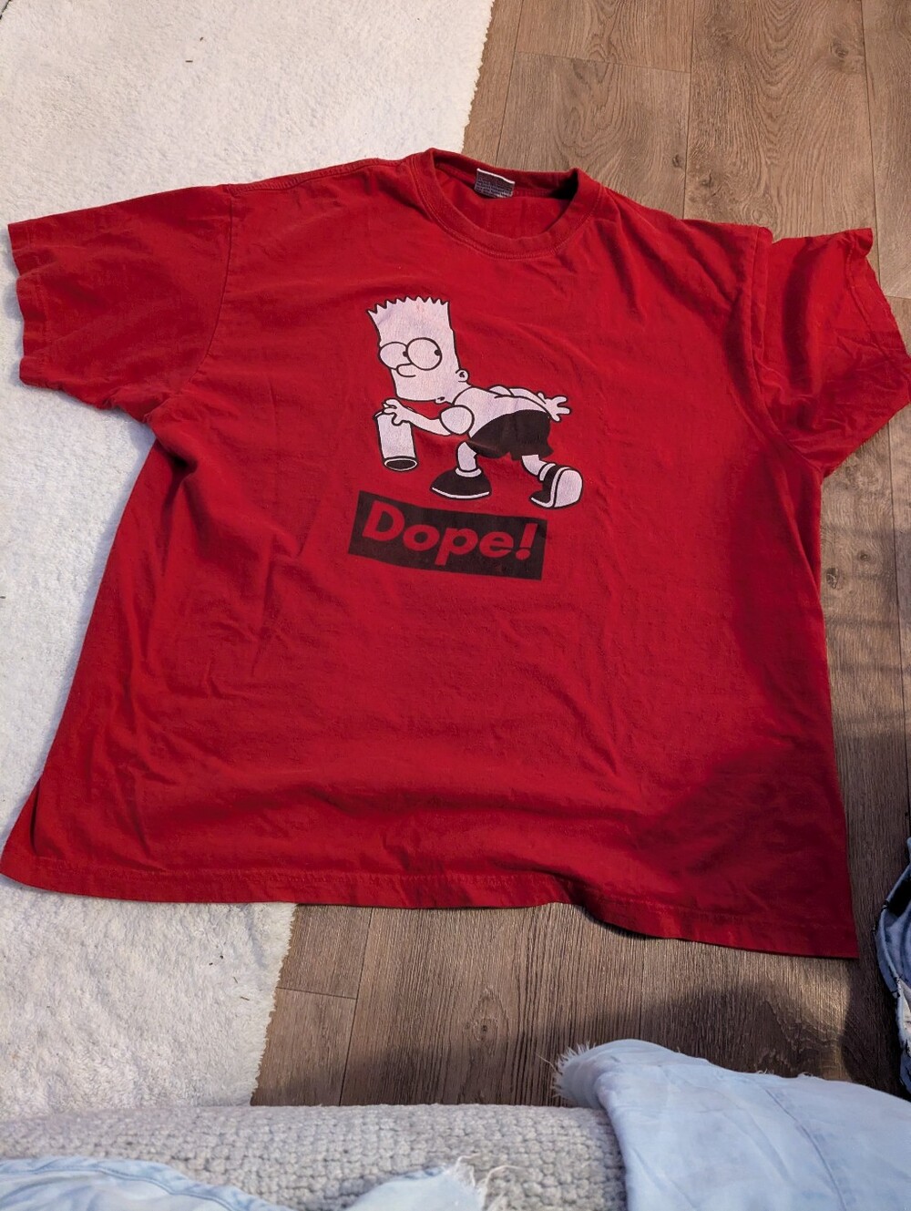 Graphic  Bart 'Dope!' Short Sleeve Tee - Red By Phat doc